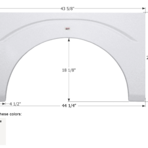 Fleetwood Class A Single Axle Fender Skirt Polar White (Unpainted) 44-1/4", Icon FS2044