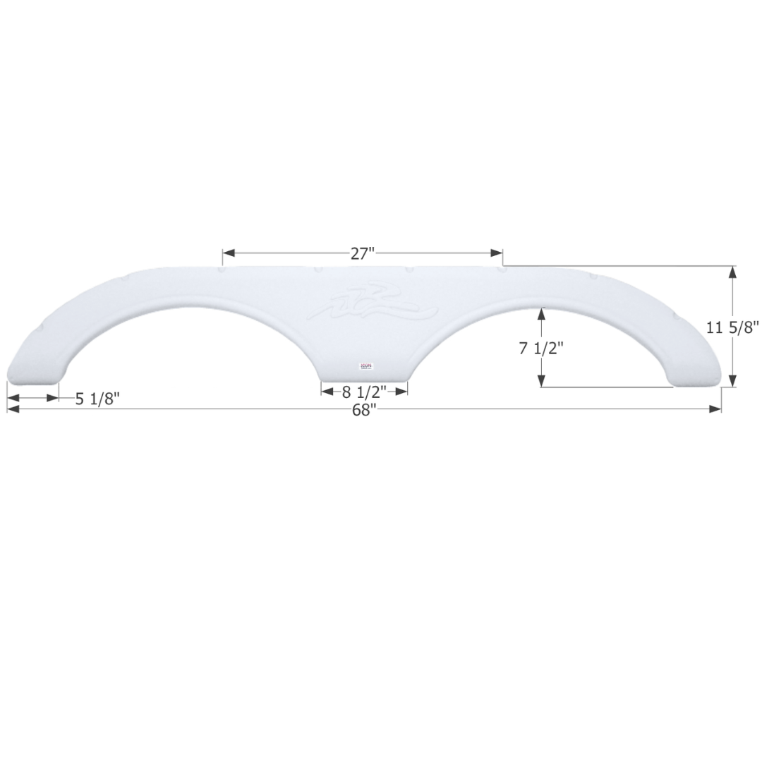 Icon Tandem Axle Fender Skirt FS2127 For Heartland - Polar White 12127