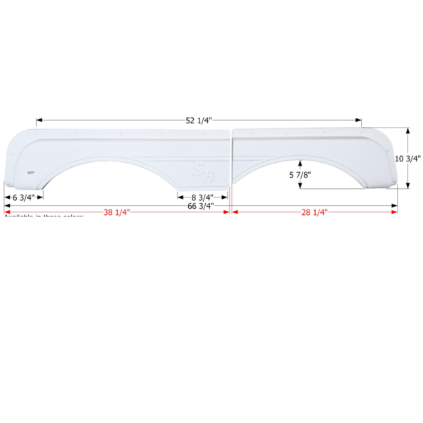 Sunnybrook Tandem Fender Skirt 66-3/4″, Icon FS2622