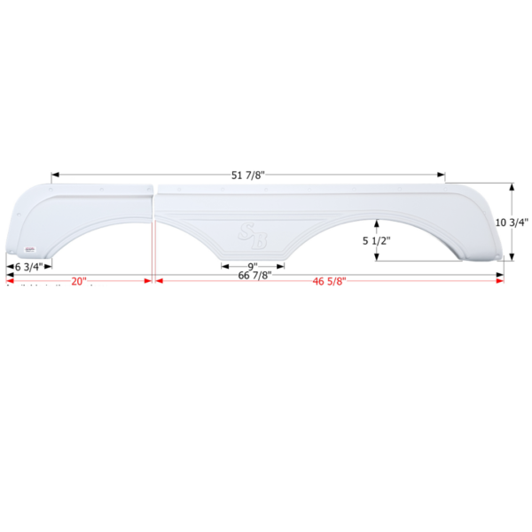 Sunnybrook Tandem Fender Skirt 66-7/8″, Icon FS2628