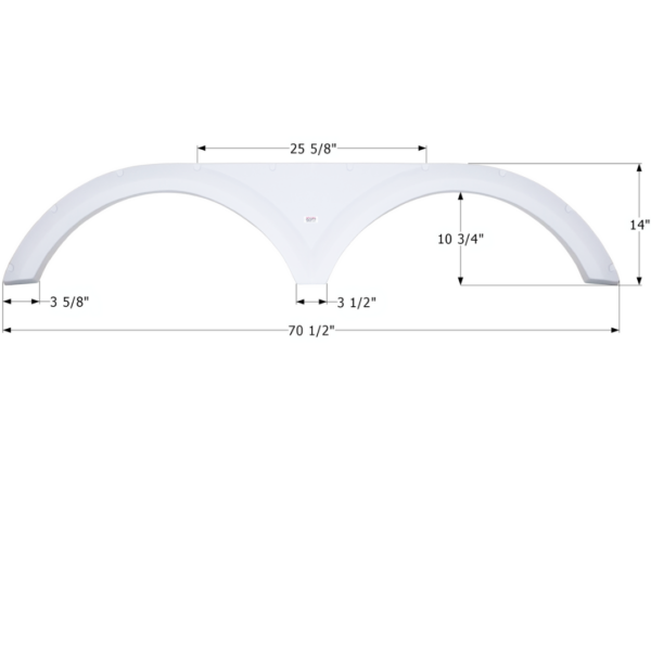 Keystone Tandem Fender Skirt 70-1/2″, Icon FS2842