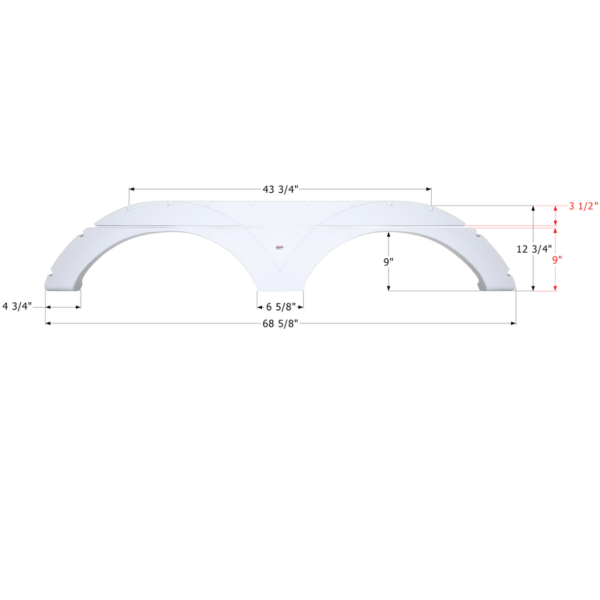 Keystone Tandem Fender Skirt 68-5/8″, Icon FS2908