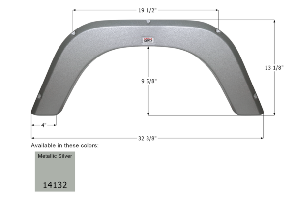 Forest River Single Fender Skirt Metallic Silver, Icon FS4132