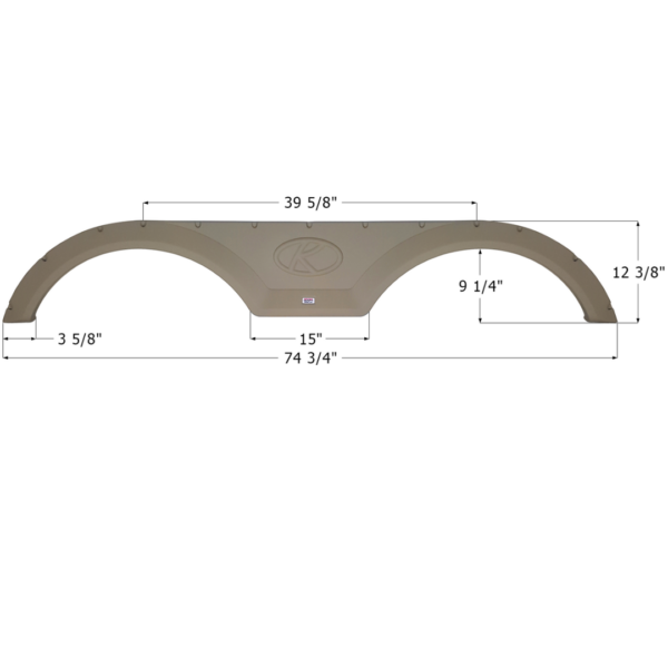 Keystone Tandem Fender Skirt 74-3/4″, Icon FS4385