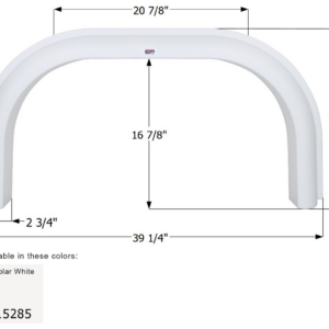 Fleetwood Single Fender Skirt Polar White 39-1/4", Icon FS5285 Fleetwood Single Fender Skirt Polar White 39-1/4", Icon FS5285