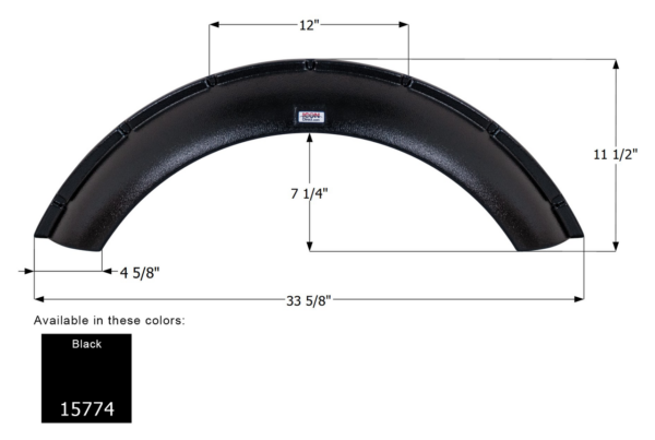 Forest River Single Fender Skirt Black, Icon FS5774