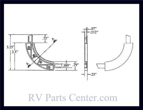 Hehr RV Window Screen Corner 2/Pk - Black 2.5 inch Radius H110-239-19