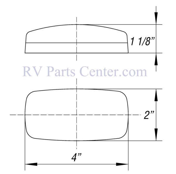Side Marker Light, Amber Lens, Black Base, Optronics MC32ABS - Image 2