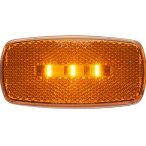 LED Side Marker Light, Amber Lens, Black Base, Optronics MCL32ABS