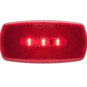 LED Side Marker Light, Red Lens, Black Base, Optronics MCL32RBS