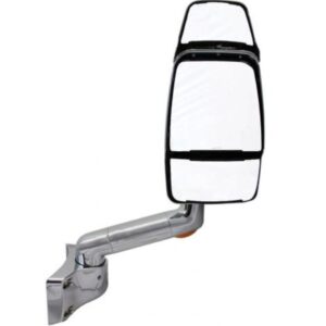RV Motorhome Mirror, 2030 Passenger Side, Deluxe Head,Chrome, 10 Inch Lighted Arm, Velvac 715548