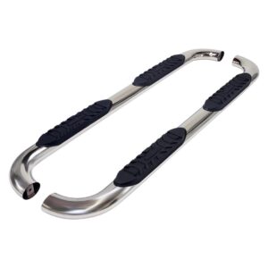 Polished Oval Tube Nerf Bar With Step Pads, TrailFX, A1010S