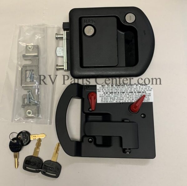 RV Door Lock w/Dead Bolt and Steel Plunger, Trimark 37575-01-K