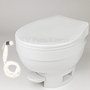 Aqua Magic VI Toilet Foot Flush Low w/Sprayer - White, Thetford 31837 Aqua Magic VI Toilet Foot Flush Low w/Sprayer - White, Thetford 31837
