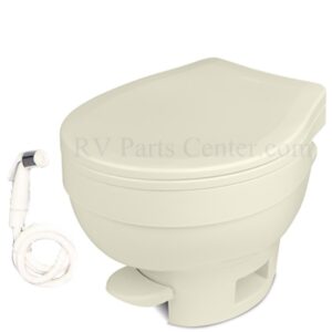 Aqua Magic VI Toilet Foot Flush Low w/Sprayer - Parchment, Thetford 31838 Aqua Magic VI Toilet Foot Flush Low w/Sprayer - Parchment, Thetford 31838