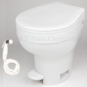 Aqua Magic VI Toilet Foot Flush High w/Sprayer - White, Thetford 31839 Aqua Magic VI Toilet Foot Flush High w/Sprayer - White, Thetford 31839