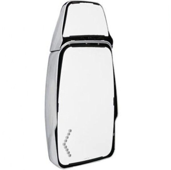 Full Flat Mirror Head, Chrome, Turn Signal, Passenger Side, Heated, Electric, Velvac 714989