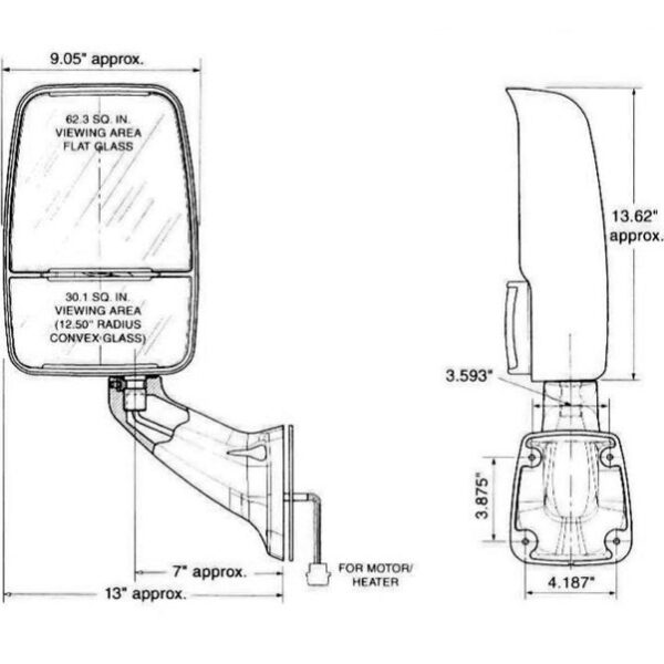 713803 Velvac Electric RV Mirror Set in White