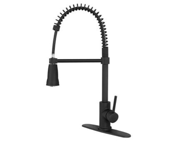 Coil Spring Pull-Down RV Kitchen Faucet, Dura DF-NMK504-MB