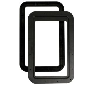 Entry Door Window Frame w/ Thin Shade; Black; AP Products 015-2014782