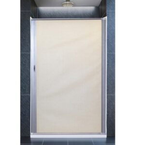 Retractable Shower Door; 48 inch x 64 inch; Aluminum Frame; AP Products 015-3302