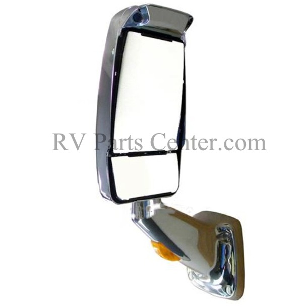 RV Motorhome Mirror, Driver Side, Chrome, Arm w/Turn Signal, Velvac 720427