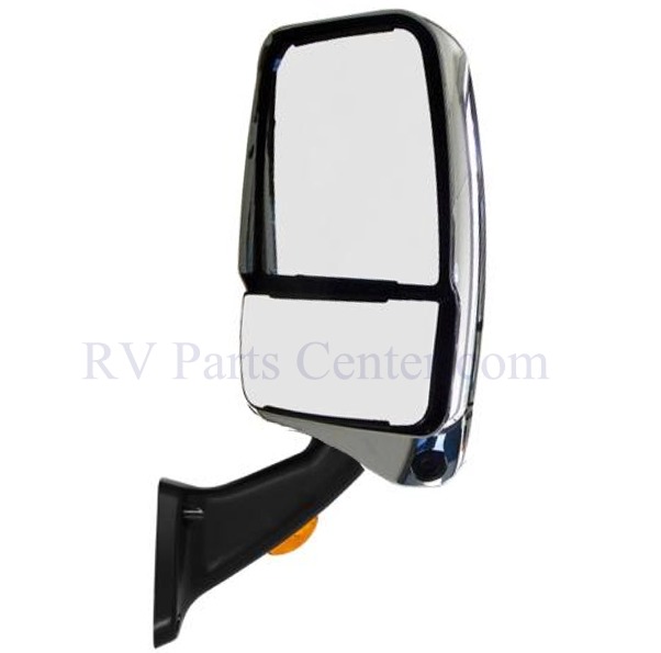 Passenger Side RV Mirror, Chrome/Black with Camera, Velvac 720476